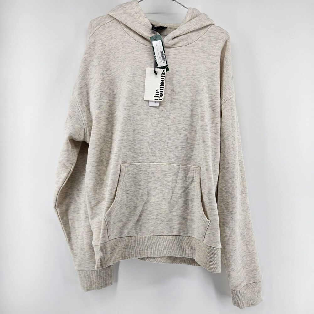 The‎ Commons Men's Light Grey Large Favorite Fleece Relaxed Fit Crop Hoodie NWT